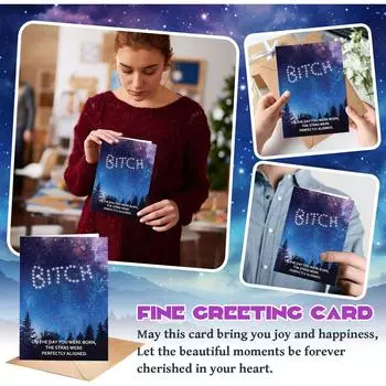 Юмористические поздравительные открытки к праздникам, забавные подарочные открытки на день рождения для девочек One Size