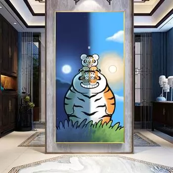 Юмористический плакат с изображением тигра, декоративная картина, фреска для гостиной 20cm40cm NoFrame