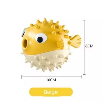 Jumping Fish Dog Toy Food Dropping Ball Self-Hi Relieving Stuffy Molar Long Lasting Vocal Ball Big and Small Dogs Pet Supplies Bouncing Fish-Yellow [Molar Bite Resistance]]