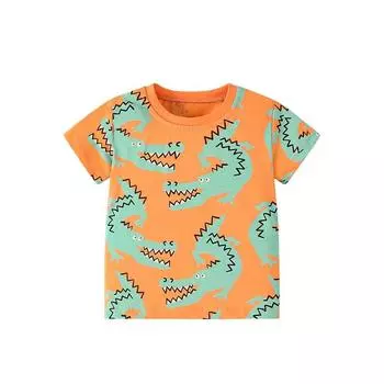 Jumping Meters 2-7T Новое поступление футболки для мальчиков на лето мультфильм крокодил малышей футболки детские топы одежда 100CM