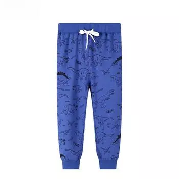 Jumpingmeters 2024 штаны с рисунком динозавра для детей - Европейская и Американская коллекция весна/осень 5T for height 100-110 cm