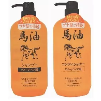 Jun Cosmetic Шампунь с конским маслом 1000 мл + Кондиционер 1000 мл, парный набор