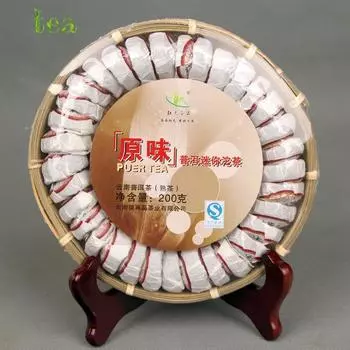 Юньнаньский чай Пуэр Красный чайный продукт Юань Чай с оригинальным вкусом Чай Пуэр Туо Мини-чай Туо Зрелый чай 200g