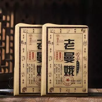 Юньнаньский приготовленный чай Пуэр Лаоманэ Пуэр Спелый чай Пуэр кирпичной выдержки Черный чай 250г