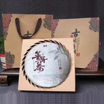 Юньнаньский сухой кан, семь семян, 357 г, чай Пуэр, приготовленный пирог, чай, подарок, подарочный чай, крафт-бумага, коробка, фестиваль 357