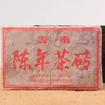 Юньнань Старый спелый чай Пуэр в кирпичиках, изготовленный в 2009 году. Пуэр из материала Древнего дерева Шу Пуэр 250 г 250g