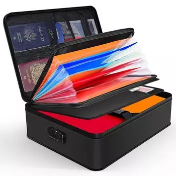 JUNDUN огнестойкая сумка, огнестойкий ящик для документов с замком, огнестойкий кейс, 7 портативных огнестойких сейфов для хранения документов и паспорта