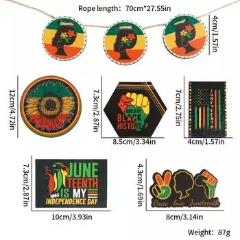 June Cheerful Themed Decorative Tray Wooden Plaque For Unforgettable Events Juneteenth