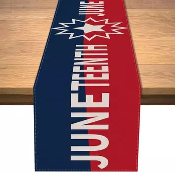 Juneteenth linen Table Runners Black Pride African American Festival Party Decor Black Liberation Kitchen Dining Table Decor 30*220cm