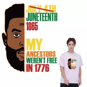 Juneteenth теплопередача для мужчин и женщин, Parches Ropa, наклейки на одежду, футболка «сделай сам», термопресс, толстовки с аппликацией, термопресс
