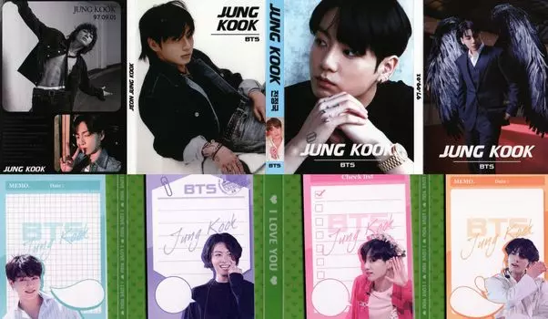 Jungkook Goods Memo Pad 80 Piece Set with Photo Memo Pad BTS Goods K-POP