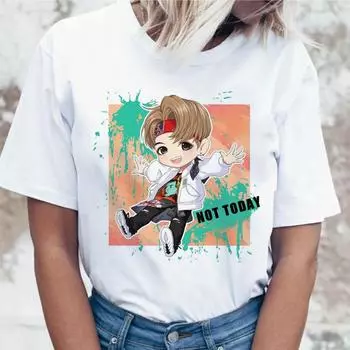 Jungkook Kip Футболка Suga J Hope Женская футболка Jin JIMIN V Top для K Pot S белый