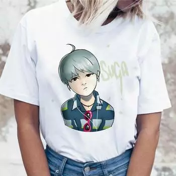 Jungkook Kip Футболка Suga J Hope Женская футболка Jin JIMIN V Top для K Pot M