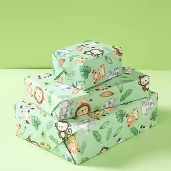 Jungle Animals DIY Gift Wrapping Paper 50 * 70cm Children s Friends Holiday Gift Box Wrapping Paper Jungle Animals Party Deco