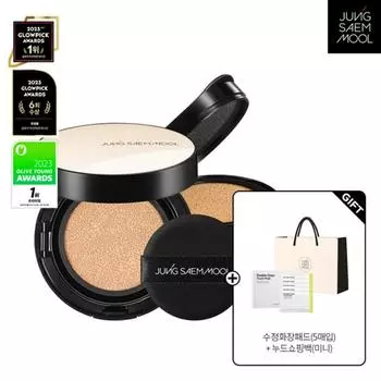 JUNGSAEMMOOL Essential Skin Nuder Кушон (5 подушечек для макияжа Sujeong + сумка для покупок), Нет, Enlight
