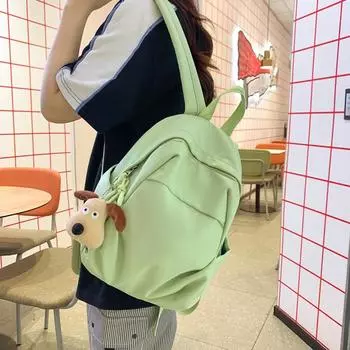 Рюкзак для средней школы женский однотонный в студенческом стиле, маленький рюкзак чёрный