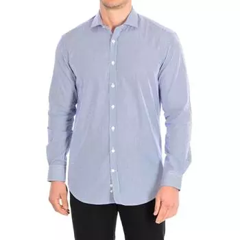 JUNO5 мужская рубашка с длинным рукавом и воротником с лацканами и пуговицами 38 синий