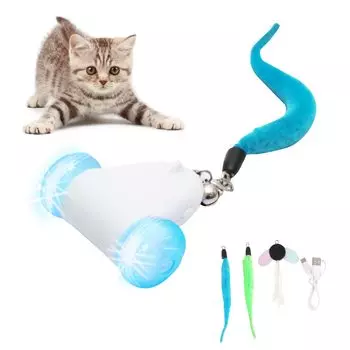 JUNSPOW электрическая игрушка для кошек, игрушечная машинка для кошек, домашние кошки будут в восторге от USB-зарядного комплекта, входящего в комплект [Shining Wheels],