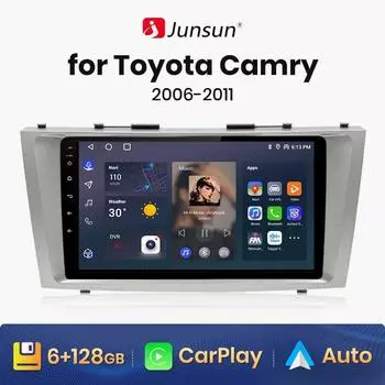 Junsun V1 AI Voice Беспроводное CarPlay Android авто радио для Toyota Camry 40 50 2006-2011 4G автомобильный мультимедиа GPS 2din авторадио