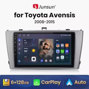 Junsun V1 AI Voice Wireless CarPlay Android Auto Radio для Toyota Avensis 2008-2015 4G Автомобильный мультимедийный GPS 2din авторадио