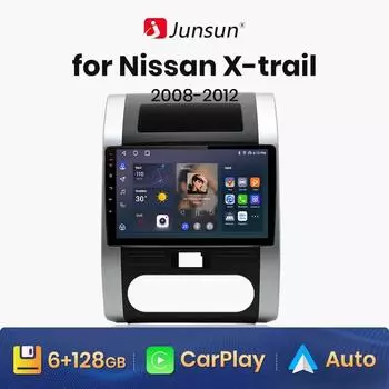 Junsun V1 AI Voice Wireless CarPlay Android Авто Радио для Nissan x Trail t31 2007-2013 Qashqai 4G Автомобильный мультимедийный GPS 2din