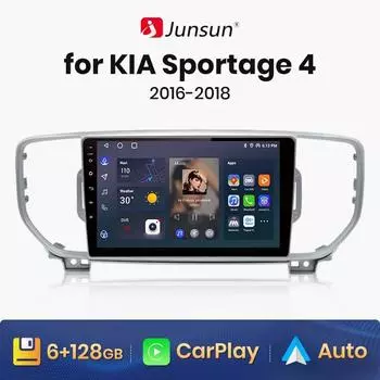 Junsun V1 AI Voice Wireless CarPlay Android Auto Radio для KIA Sportage 4 QL 2016-2018 4G Автомобильный мультимедийный GPS 2din авторадио