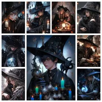 Юные маги Личность DIY Полная дрель Алмазная декоративная живопись Full Round 20x30CM