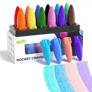 JUPITEARTH Crayon Rocket 12 Легко не пачкает ваши сложные можно удалить с помощью раскрашивания Рисование начальной школы цветные карандаши форма, цвета,