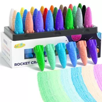 JUPITEARTH Crayon Rocket 24 Легко не оставляет пятен на вашем трудном можно удалить с помощью раскрашивания Рисование Начальная школа Цветные карандаши Форма, Цвета,
