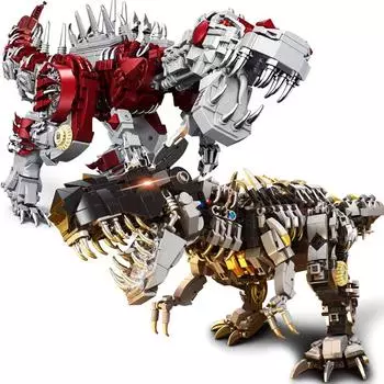 Jurassic Park World Tyrannosaurus Rex Building Blocks Creative Expert Ancient Mechanical Dinosaur Model Bricks Toys for Kids