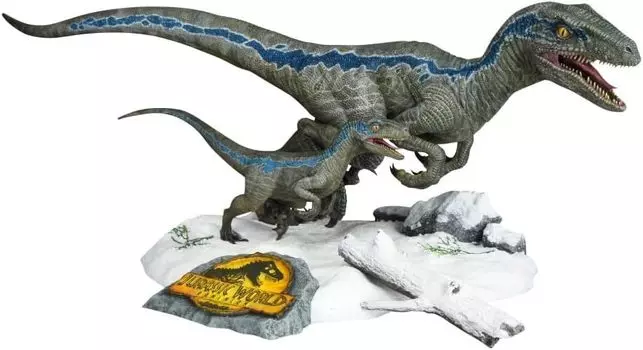 Jurassic The New Velociraptor Blue Beta Scale Неокрашенная пластиковая модель X-Plus World Ruler и 1/8