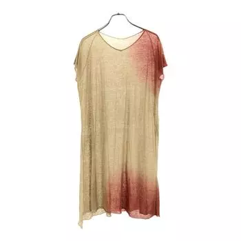JURGEN LEHL Linen Blend No sleeve Tunic M Beige x red series Women Used