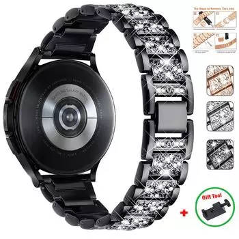 Юркем бриллиантовый ремешок для Samsung Galaxy 4/Classic/46 мм/42 мм/active 2/Gear s3 металлический браслет 20 мм 22 мм Huawei Watch gt 2-2e-3-pro ремешок