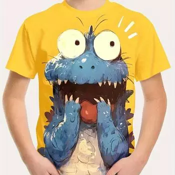 Юрский мир Принт динозавра Детская одежда Футболка Одежда для мальчиков и девочек Летняя повседневная одежда с коротким рукавом Детская одежда Футболка 100