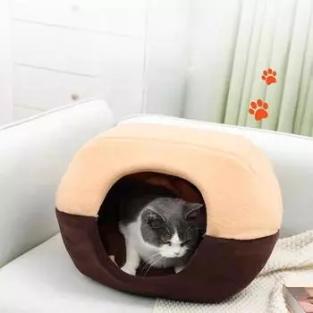 Юрта, кошачье гнездо, можно разобрать и помыть, летний домик для питомца, гнездо, четырехсезонный универсальный питомник, собачий коврик, палатка, гнездо, полузакрытое S35*30cm