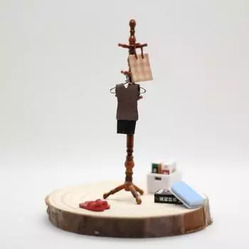 Юшэн 1:12 1:6 масштабных мини-аксессуаров для кукольного домика, миниатюрная вешалка для шляп и пальто, подставка для книг, набор вешалок для одежды, крошечные вещи для спальни кукольного домика 1 Set