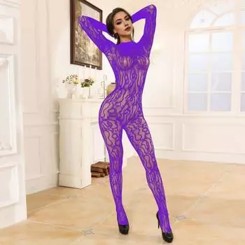 Юшэн кружевной комбинезон с ажурной сеткой и круглым вырезом без рукавов, соблазнительный костюм с открытой спиной, жаккардовый женский боди для брачной ночи, медового месяца, спальни