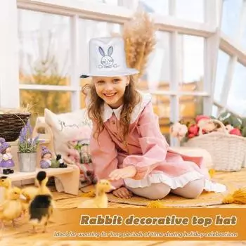 Юшенг Пасхальный кролик Цилиндр Шляпа бархатный кролик Косплей Шляпа нарядная вечеринка головной убор карнавальный костюм аксессуар для Хэллоуина Пасхальная вечеринка красный