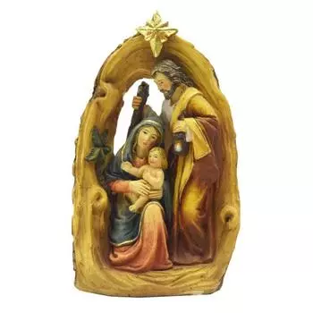 Юшенг Полимерная статуэтка Сцена Рождества Христова Рождественское украшение Водонепроницаемая Устойчивая к УФ-лучам Скульптура Святого Семейства Декор для вечеринки A