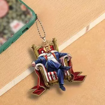 Юшенг Трамп мультяшный автомобильный кулон забавная акриловая рождественская елка автомобильное украшение уникальный трон Трампа изображение подарок для сторонников 1