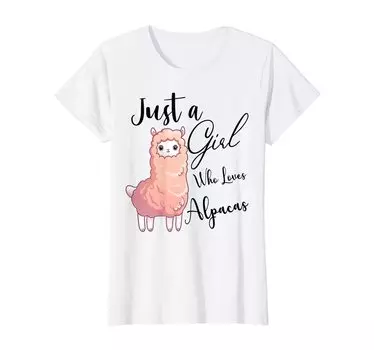 Just A Girl Who Loves Alpacas Sweet Alpaca Saying T-shirt