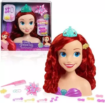Just Play Ariel Styling Head Deluxe Little Mermaid Toy Girls Stylish Hair Accessory [Item]