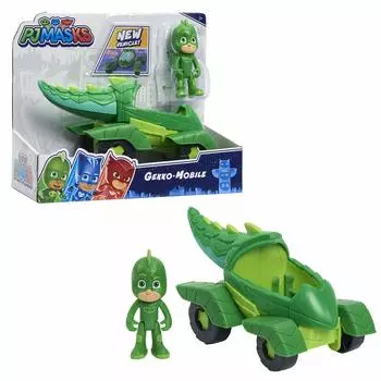 Just Play PJ Masks Gekko Gekko Мобильный набор из 2 подвижных фигурок, набор транспортных средств, зеленый и зелёный
