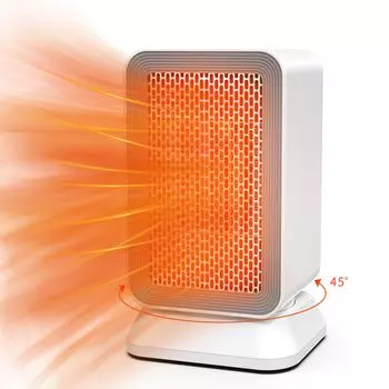 Justchee Керамический обогреватель Маленькая электрическая плита в зимний таймер Осциллирующий мини-обогреватель Электрический вентилятор Тепловой насос Экономия энергии 2 секунды Быстрый нагрев 3 уровня
