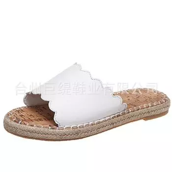 Juti spot 2021 summer new women s shoes foreign trade large size wish independent station women s hemp rope flat sandals 35