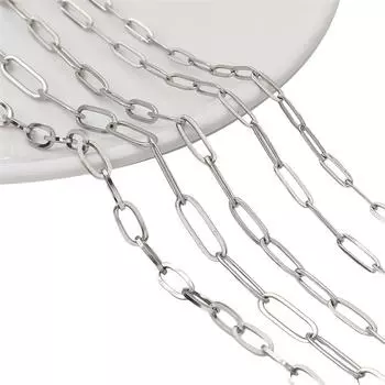 Ювелирная цепочка из нержавеющей стали 1 м, кубинская цепочка, базовая цепочка в стиле панк для ожерелья, браслета, самостоятельное изготовление ювелирных изделий 5x10mm