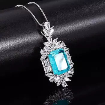 Ювелирная имитация Параиба большой кулон основной камень размер 12 * 16