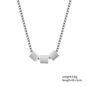 Ювелирная мода, три квадратных кулона, ожерелье, цепочка на ключицу, женская цепочка для свитера