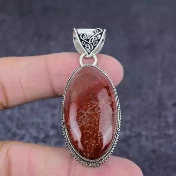 Ювелирная подвеска из натурального серебра 925 пробы с яшмой Красной реки 2,29 дюйма M3W91