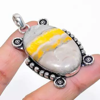 Ювелирная подвеска из натурального шмеля из яшмы ручной работы из стерлингового серебра 925 пробы 2,25 дюйма l0D19